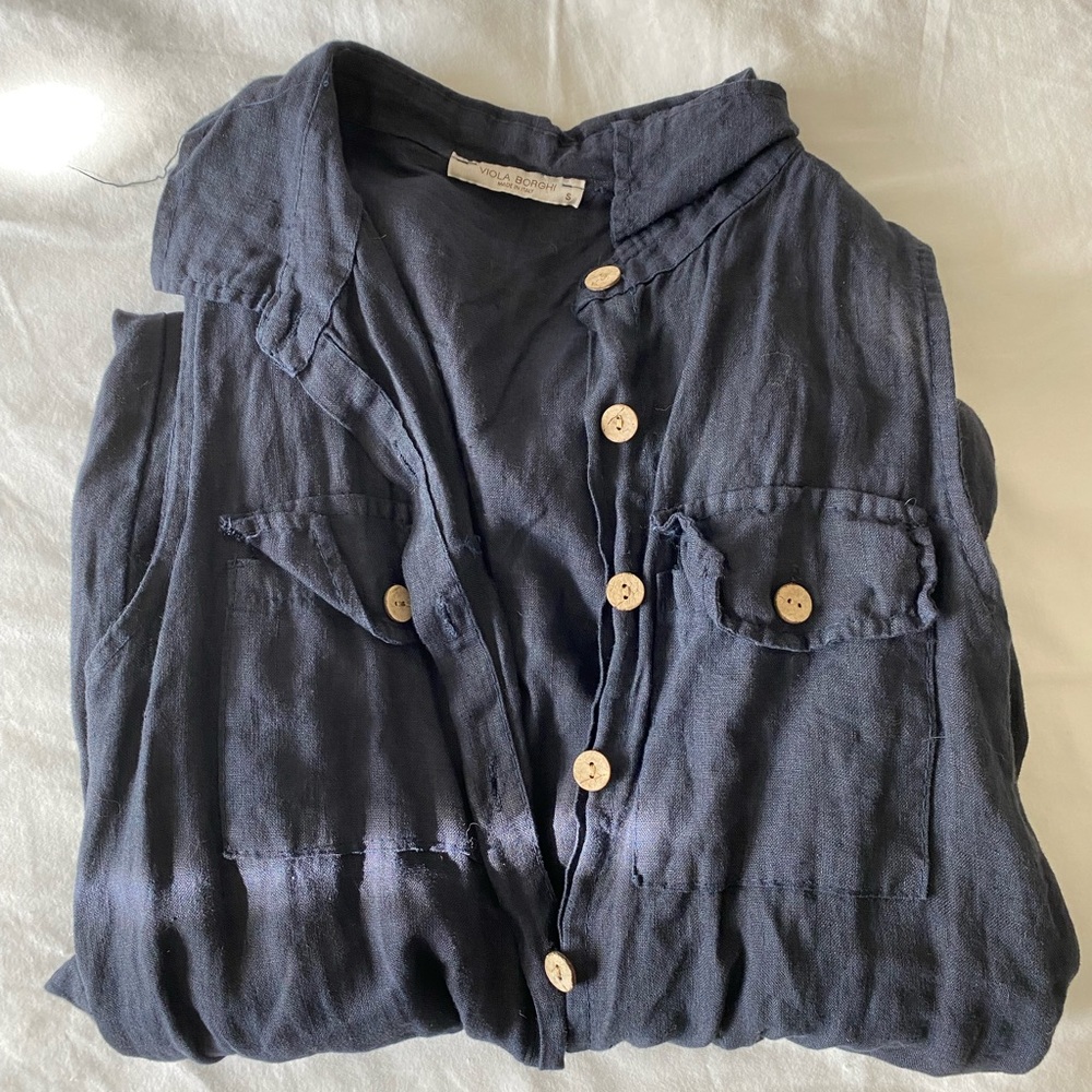 Viola Borghi Linen Navy Romper